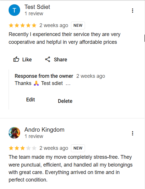 Noida Packing Moving- Home Shifting testimonial